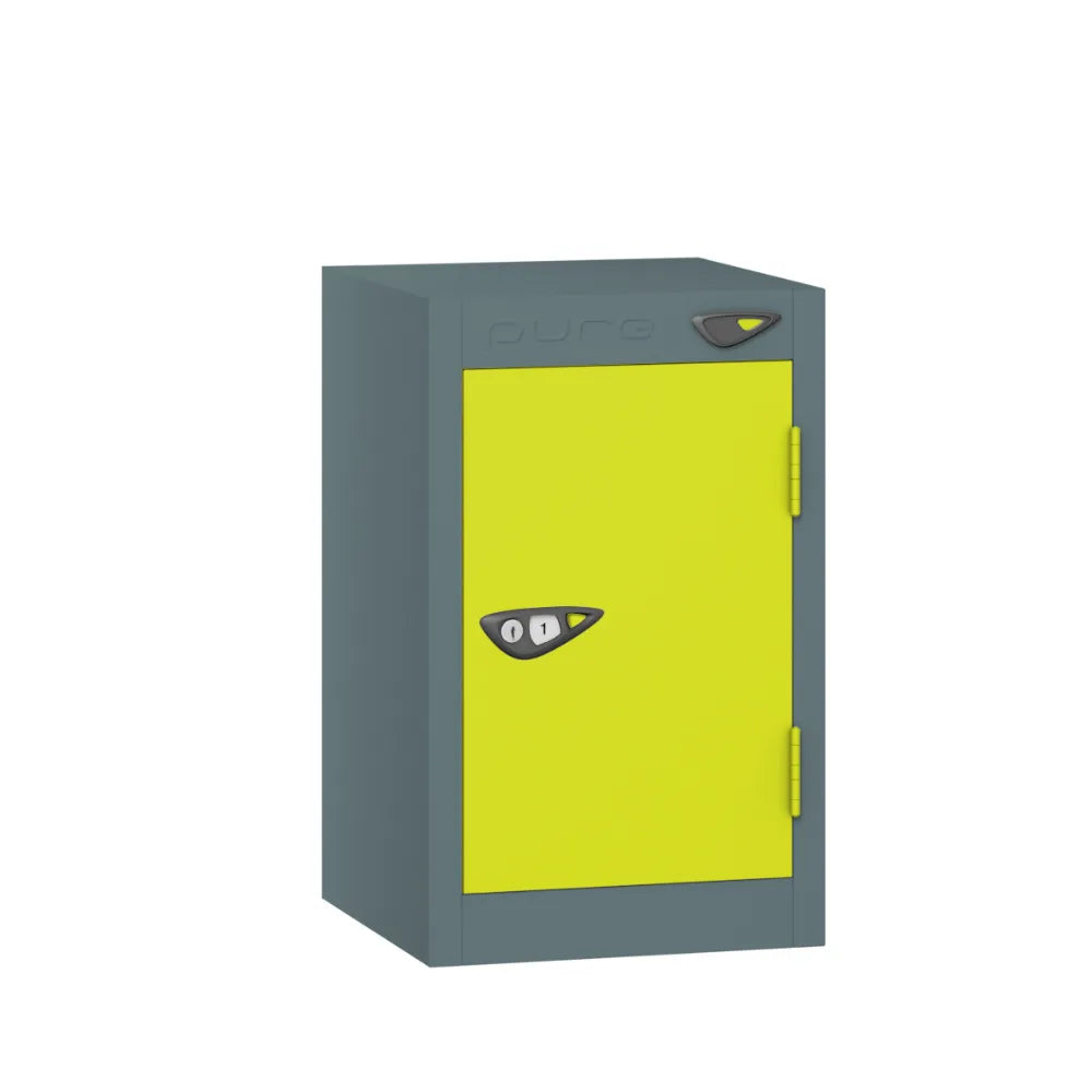 Compact Quarto 1-Door Steel Locker - Slate Grey & Lime Light