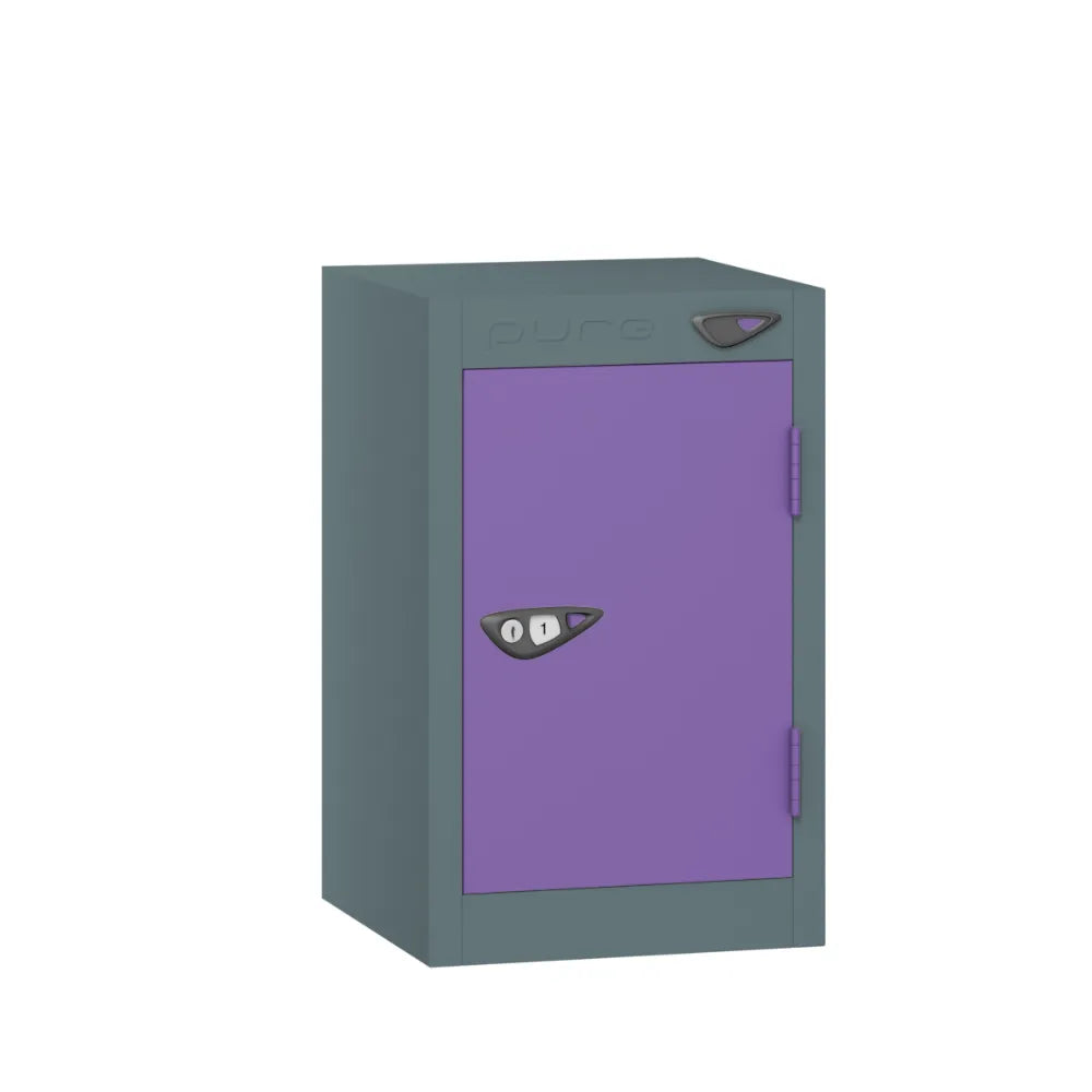 Compact Quarto 1-Door Steel Locker - Slate Grey & Orchid Violet