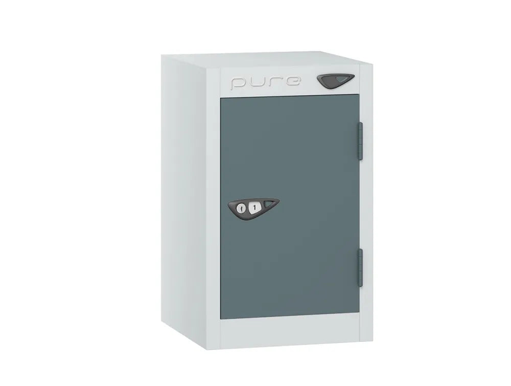 Compact Quarto 1-Door Steel Locker - Arctic White & Slate Grey