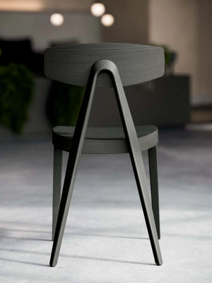 Compass Dining Chair In Grey Back View Detail