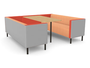 Converse Station 6 Person Low Back Meeting Sofa Booth