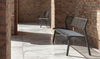 Coro Metal Outdoor Bench in Outdoor Setting