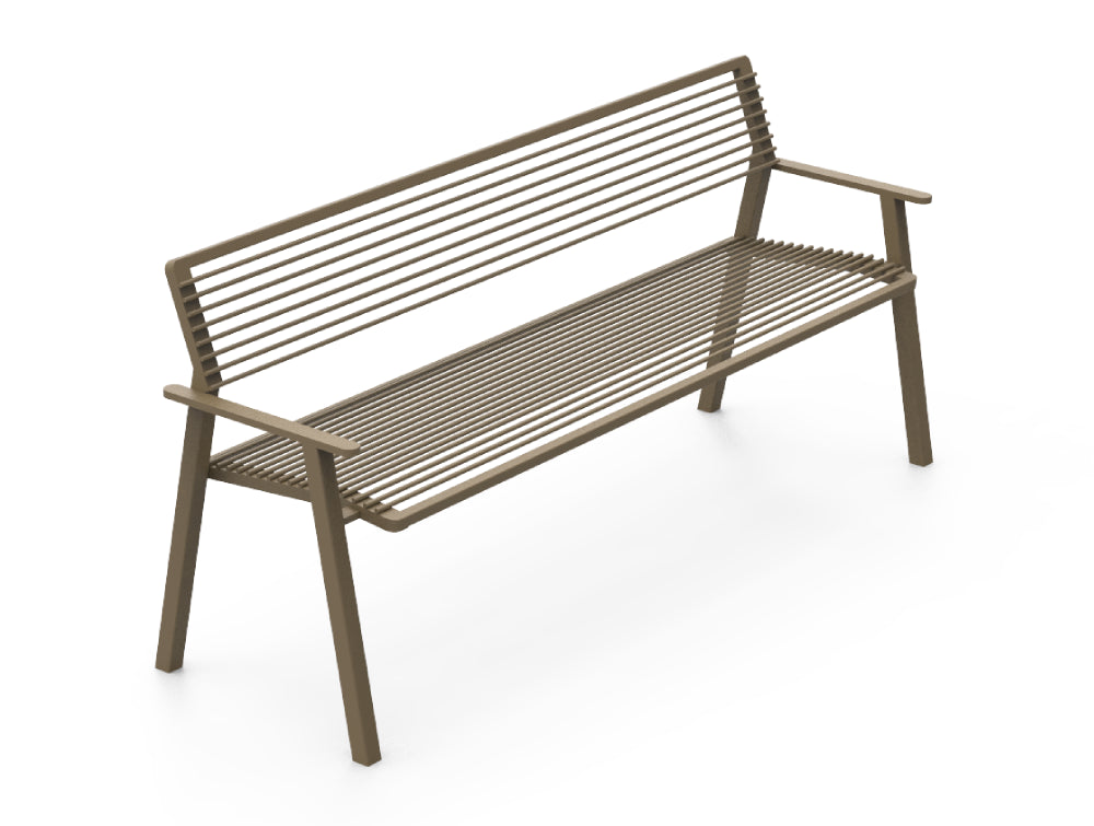 Coro Metal Outdoor Bench with Armrests