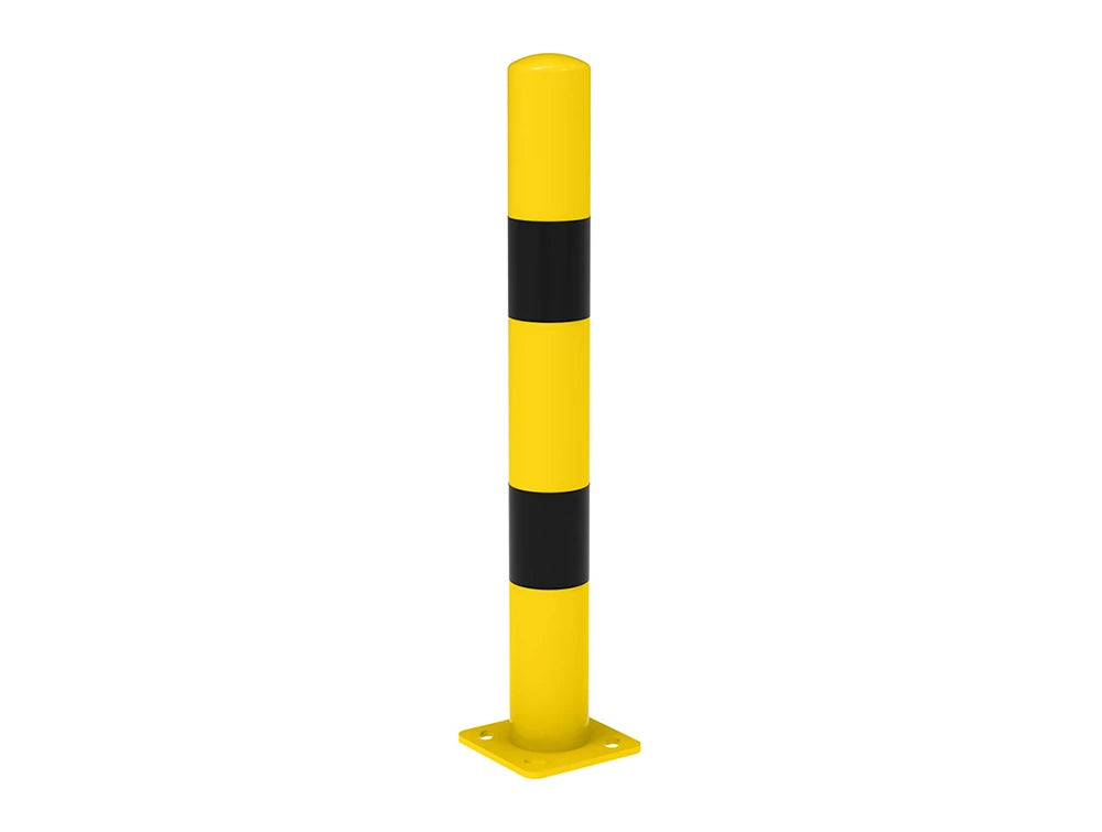 Crash Protection Bollards Yellow with Black Strips - 114mm