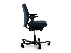 Creed 6004 Upholstered With Castors In Blue And Black Aluminum Seat 2