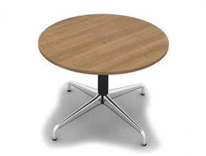 Cruise Circular Meeting Table With Chrome Base In Cherry