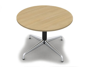 Cruise Circular Meeting Table With Chrome Base In Oak