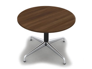 Cruise Circular Meeting Table With Chrome Base In Walnut