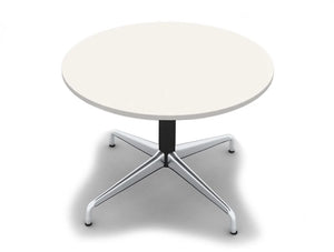 Cruise Circular Meeting Table With Chrome Base In White