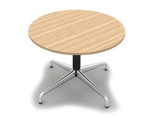 Cruise Circular Meeting Table With Chrome Base In Zebrano