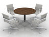 Cruise Circular Meeting Table With Chrome Base With Aquila Chairs