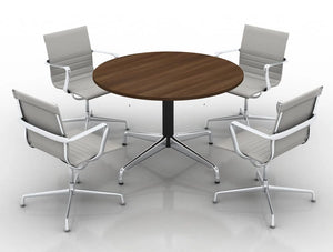 Cruise Circular Meeting Table With Chrome Base With Aquila Chairs