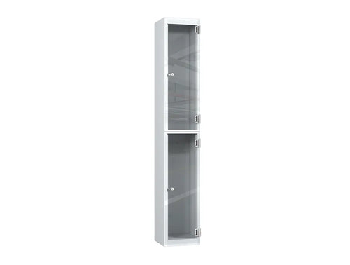Crystal 2-Door Steel Locker - Pearl Silver