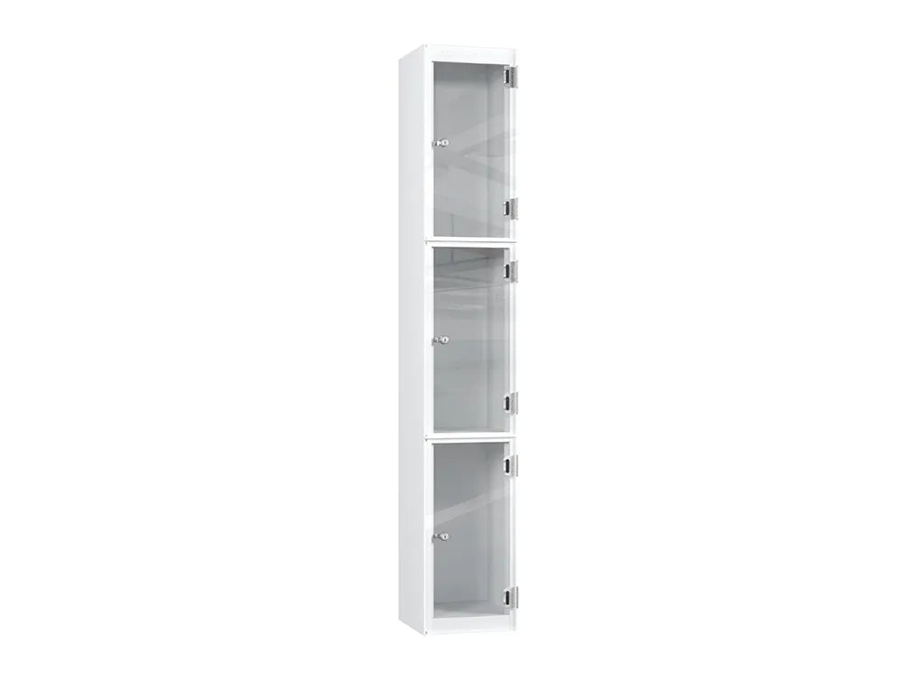 Crystal 3-Door Steel Locker - Arctic White