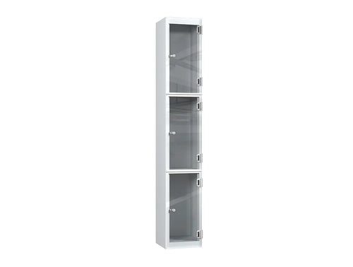 Crystal 3-Door Steel Locker - Pearl Silver