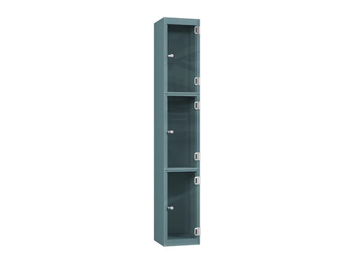 Crystal 3-Door Steel Locker - Pearl Silver