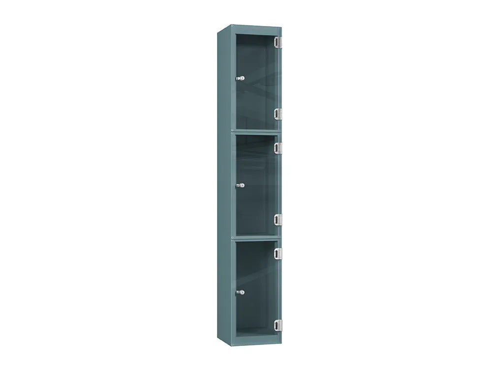 Crystal 3-Door Steel Locker - Slate Grey