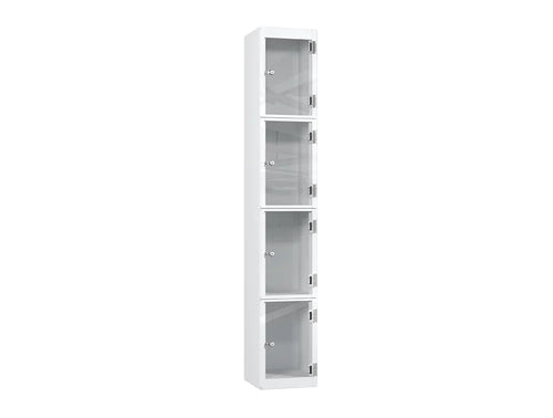 Crystal 4-Door Steel Locker - Pearl Silver