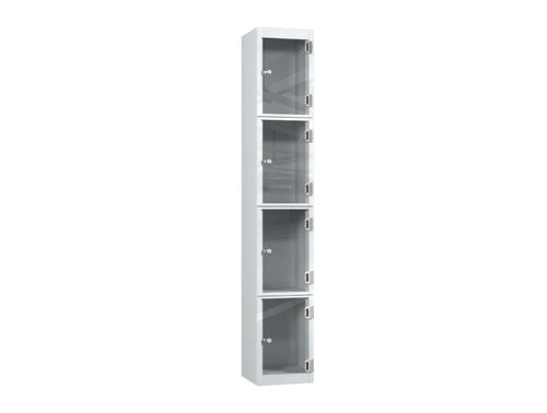 Crystal 4-Door Steel Locker - Pearl Silver