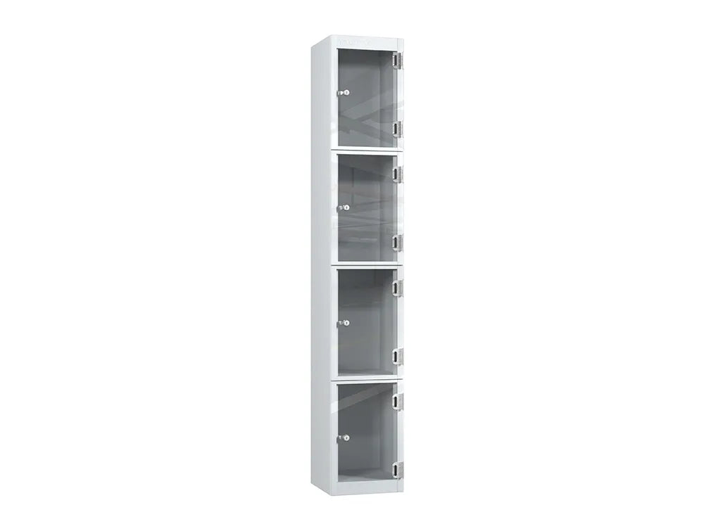 Crystal 4-Door Steel Locker - Pearl Silver