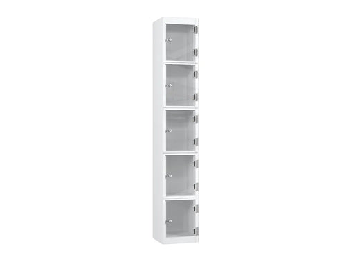 Crystal 5-Door Steel Locker - Pearl Silver