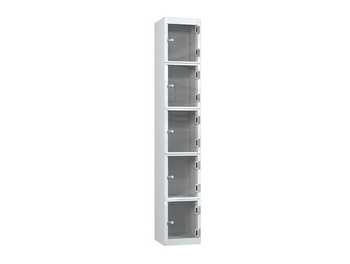 Crystal 5-Door Steel Locker - Pearl Silver