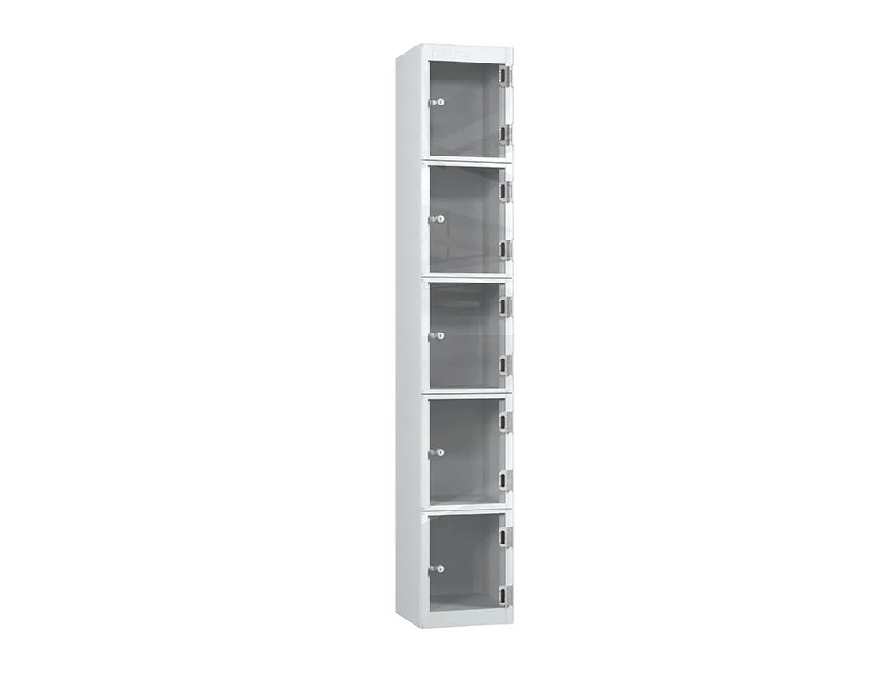 Crystal 5-Door Steel Locker - Pearl Silver