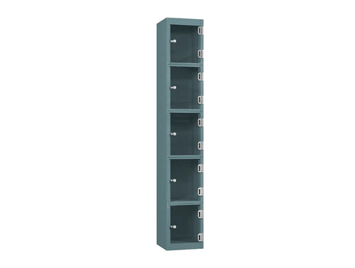 Crystal 5-Door Steel Locker - Pearl Silver