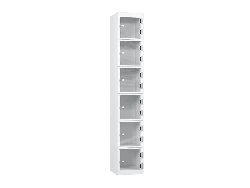 Crystal 6-Door Steel Locker - Arctic White
