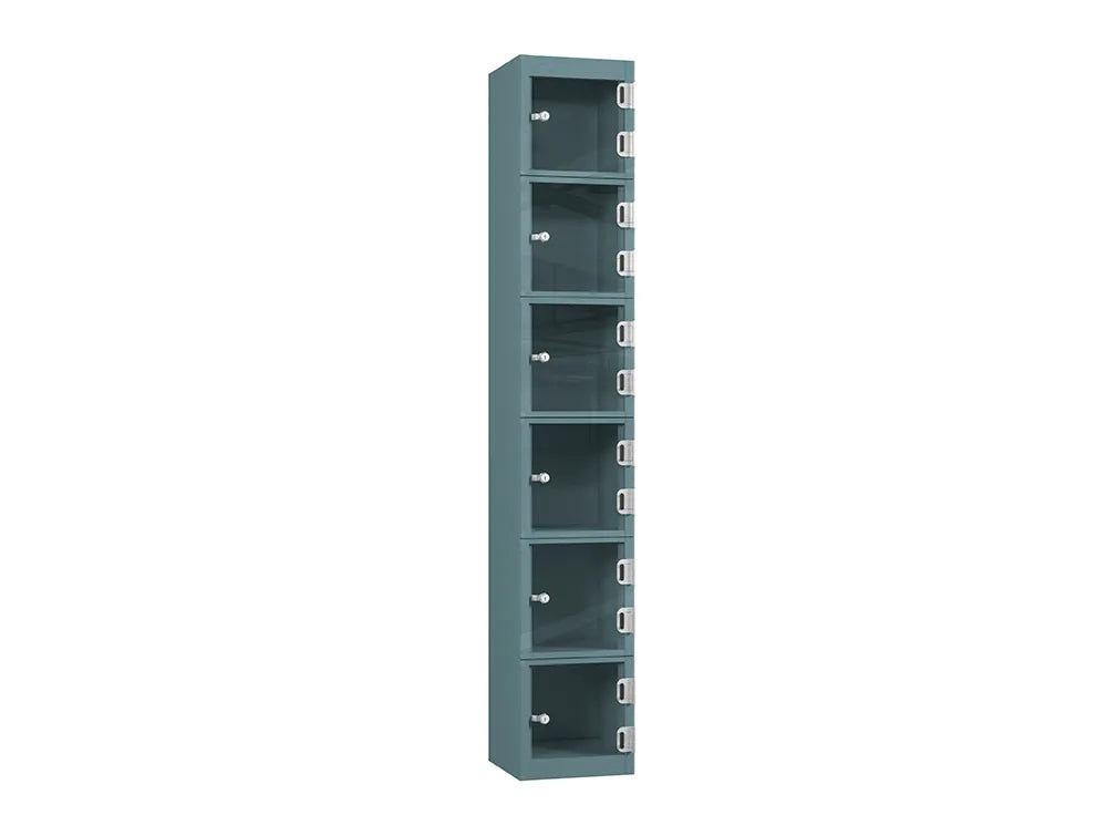 Crystal 6-Door Steel Locker - Slate Grey