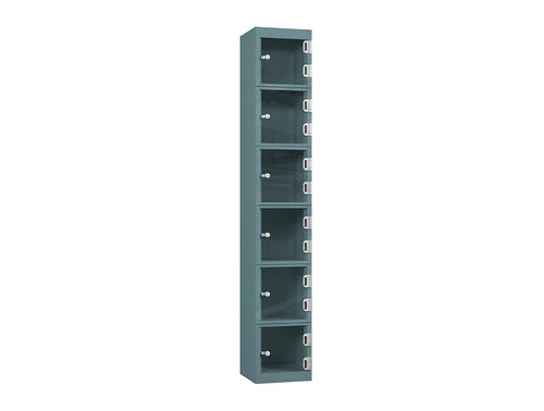 Crystal 6-Door Steel Locker - Pearl Silver
