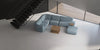 Daaz Modular Seating in Different Configurations in Light Blue Finish with Sqaure Low Coffee Table and Mini Side Table