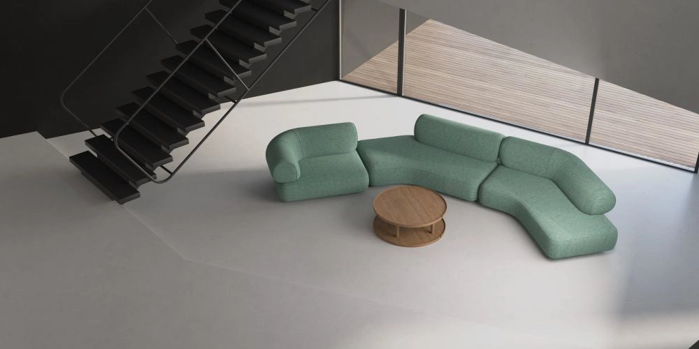 Daaz Modular Seating in Different Configurations with Round Coffee Table