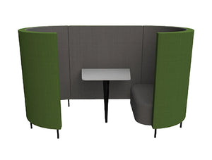 Delia 2 Seater Meeting Den With Table With Grey Interior And Green Exterior And One Seat
