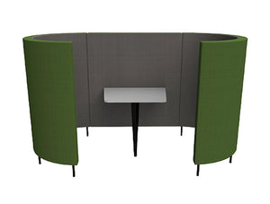 Delia 2 Seater Meeting Den With Table With Grey Interior And Green Exterior