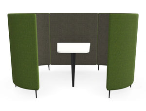 Delia 4 Seater Meeting Den With Table With Grey Interior And Green Exterior