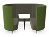 Delia 4 Seater Meeting Den With Table With Grey Interior And Green Exterior And Two Seats