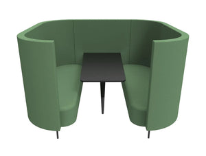 Delia 6 Seater Meeting Den With Table With Green Interior And Exterior And Two Seats