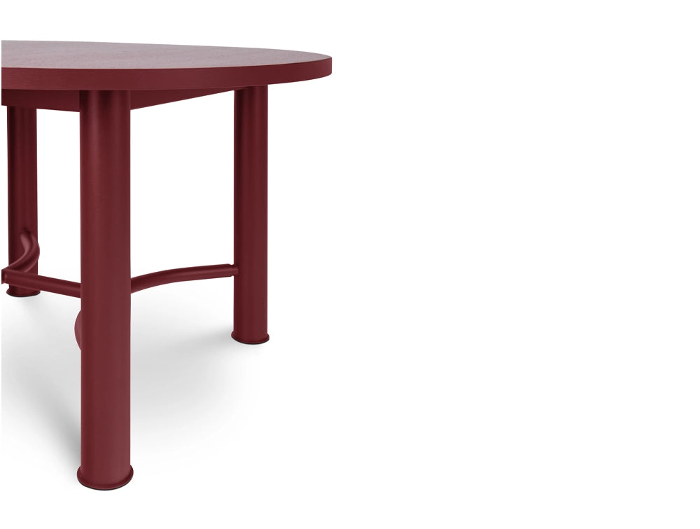 Demino Hightop Table with Foot Railing in Burgundy