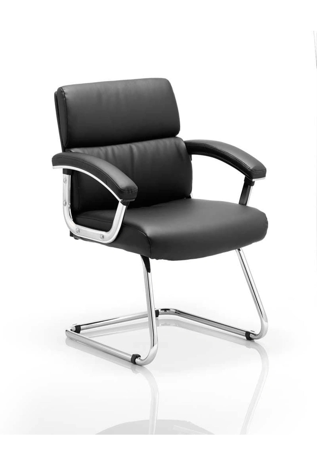 Desire Medium Back Leather Cantilever Visitor Chair With Arms BR000033 1