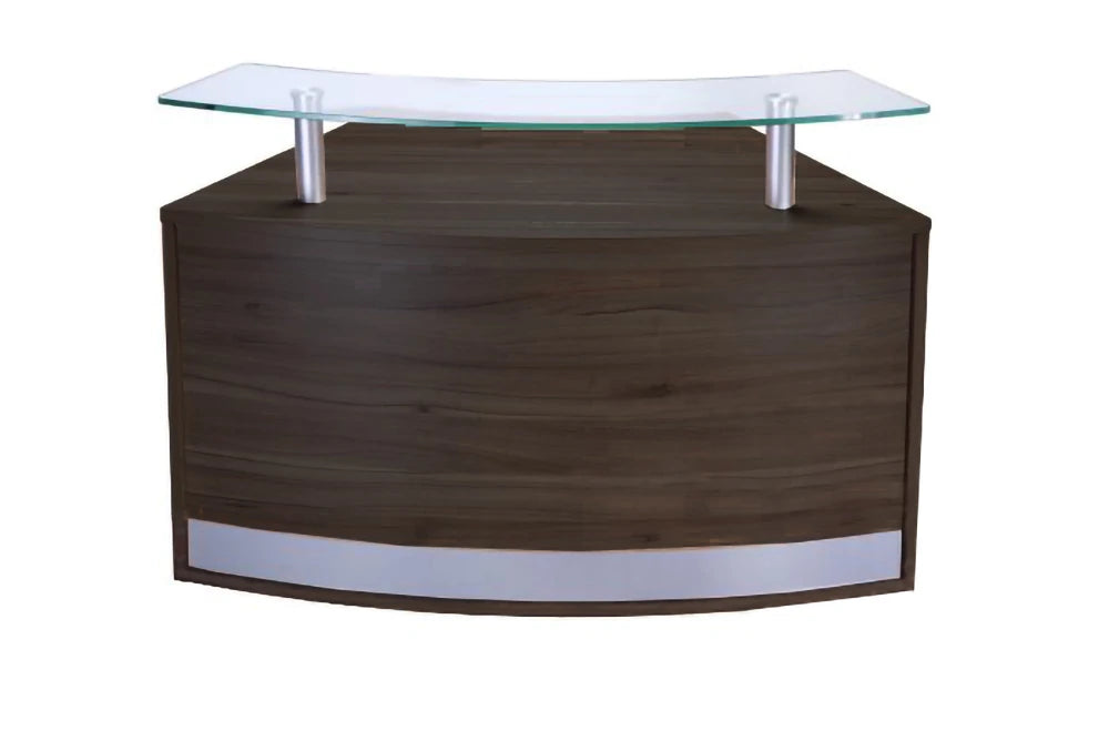 Desk High Radius Complete With Glass Shelf American Black Walnut