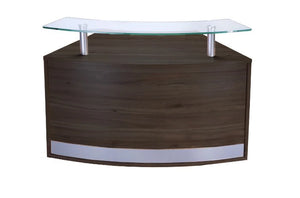 Desk High Radius Complete With Glass Shelf Anthracite