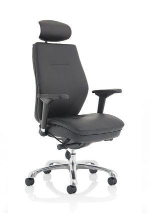 Domino High Back Black Posture Chair With Arms And Headrest PO000065 10