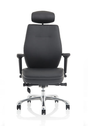 Domino High Back Black Posture Chair With Arms And Headrest PO000065 11