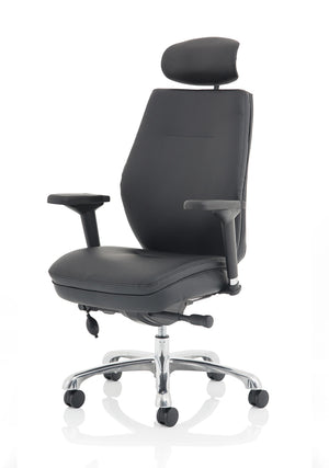 Domino High Back Black Posture Chair With Arms And Headrest PO000065 12