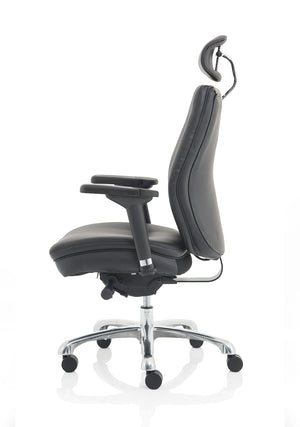 Domino High Back Black Posture Chair With Arms And Headrest PO000065 13