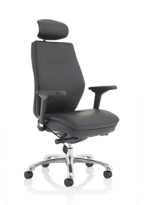 Domino High Back Black Posture Chair With Arms And Headrest PO000065 1