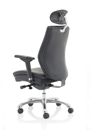 Domino High Back Black Posture Chair With Arms And Headrest PO000065 6