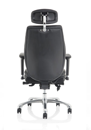 Domino High Back Black Posture Chair With Arms And Headrest PO000065 7