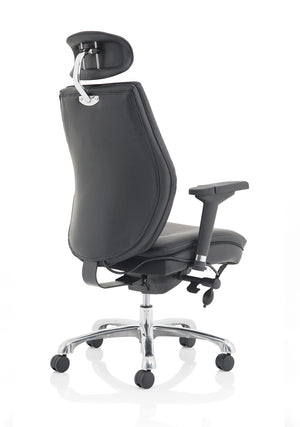 Domino High Back Black Posture Chair With Arms And Headrest PO000065 8